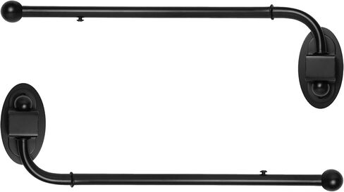 Meriville 24 "-38" قضيب ستارة الذراع المتأرجحة ، قطر 3/4 "، أسود ، 2 قطع in Saudi Arabia
