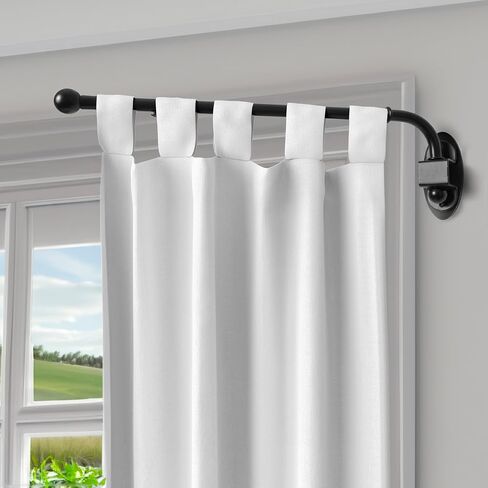 Meriville 24 "-38" قضيب ستارة الذراع المتأرجحة ، قطر 3/4 "، أسود ، 2 قطع in Saudi Arabia