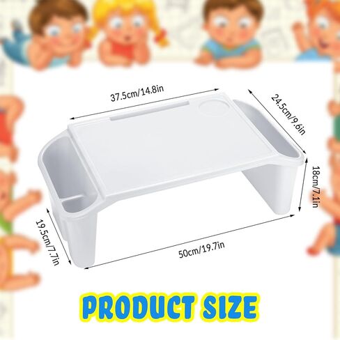20 Pcs Kids Lap Desk Bulk Lap Table Tray Portable Activity Plastic Lap Bed Table with 3 Storage Space for Kids Students Work Study Bed School Classroom in Kuwait