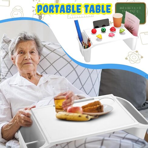 20 Pcs Kids Lap Desk Bulk Lap Table Tray Portable Activity Plastic Lap Bed Table with 3 Storage Space for Kids Students Work Study Bed School Classroom in Kuwait