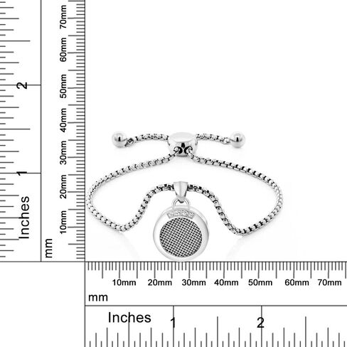 Gem Stone King Stainless Steel Remember Me Aromatherapy Adjustable Round Charm Zirconia Bracelet For Women in Saudi Arabia