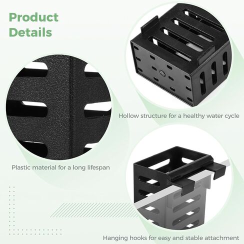 Lnrueg 8PCS Aquarium Plant Holder with Hooks, Hanging Rimmed Tank Plant Pot Aquarium Planter Cups, Upgraded Aquatic Planter Cups for Fish Tank Aquaponic Planter and Aquascape Decorations in Saudi Arabia