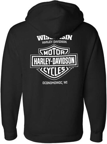 Harley-Davidson Men's Willie G Skull Logo Zip-Up Hoodie Sweatshirt, Black in Saudi Arabia