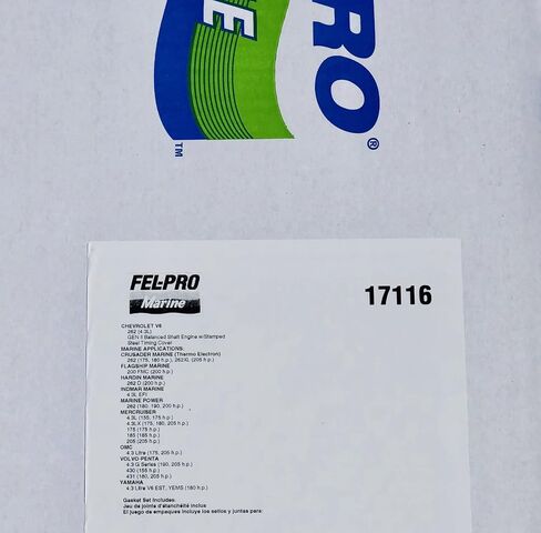 Marine Full Gasket Set compatible with 1985-2002 Mercruiser 4.3L 262 cid Chevy 1 Pc seal Head+Manifold+Oil Pan Vortec (4.3L 263cid) in Saudi Arabia