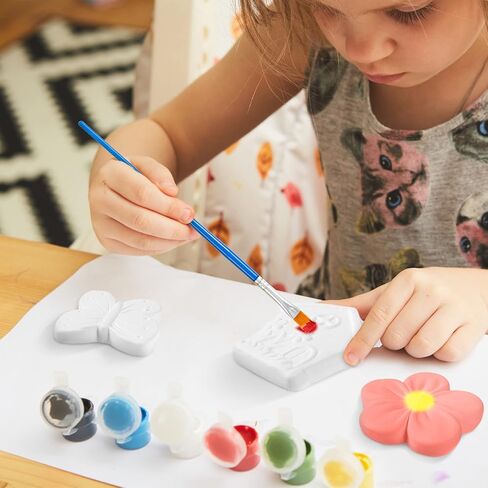 Sinmoe 12 Sets Valentine's Day Painting Kit for Kids School Unpainted DIY Ceramic Figurines Paint Your Own Figurines Classroom Valentine Paint Set Refrigerator Magnets Ceramic Painting Kit for Toddler in Kuwait
