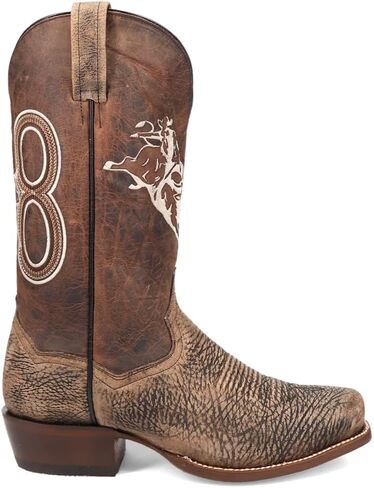Dan Post Boots Mens Mauney Embroidered Graphic Bison Square Toe Pull On Casual Boots Mid Calf - Brown in Saudi Arabia