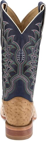 Justin Boot Company Men's Chisolm Tan Full Quill Ostrich 13in Navy Blue Cowhide Top in Saudi Arabia