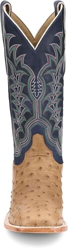 Justin Boot Company Men's Chisolm Tan Full Quill Ostrich 13in Navy Blue Cowhide Top in Saudi Arabia