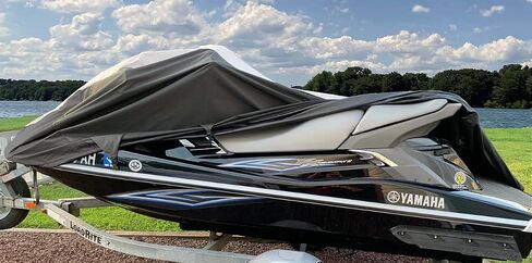 SBU Super Heavy-Duty Pwc 600d Jet Ski Cover متوافقة مع Sea Doo Sea-Doo GTI 2001-2005 غطاء مائيًا سوداء/رمادي in Saudi Arabia
