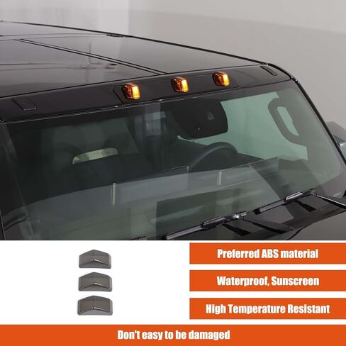 لأضواء علامة Hummer EV سقف الكابينة أعلى مصابيح الجري المتوافقة مع Hummer EV SUV Pickup 2022-2024 2025 CAB TOP STOP STOP SWORE COLLERANCE LENS (SUV/SMOKED) in Saudi Arabia