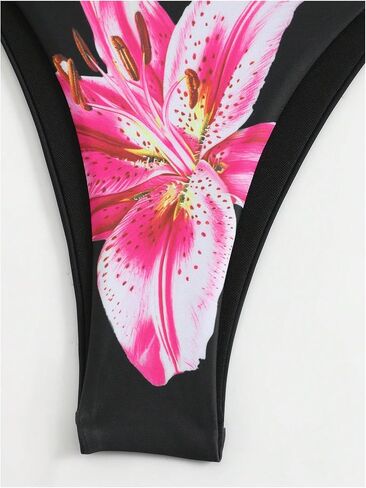 GORGLITTER Women's 3 Piece Swimsuits Floral Print Halter Triangle Tie Side Bikini Set with Cover Up Skirt in Kuwait