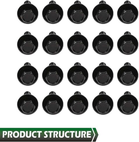 براغي جسم السيارة Grand Orange M6 Hex 20pcs متوافقة مع Honda GM M6-1.0 × 20 مم - 10 مم - سداسي - غسالة 17 ملم من الفولاذ المقاوم للصدأ in Saudi Arabia