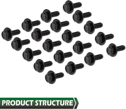 براغي جسم السيارة Grand Orange M6 Hex 20pcs متوافقة مع Honda GM M6-1.0 × 20 مم - 10 مم - سداسي - غسالة 17 ملم من الفولاذ المقاوم للصدأ in Saudi Arabia