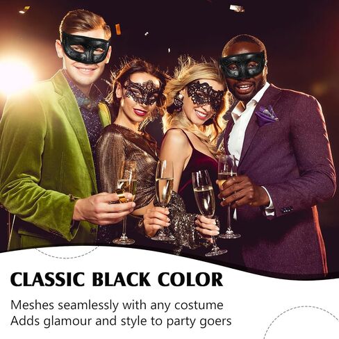 قناع تنكري للرجال مع Bowtie Venetian Mask Tie Roman Bow Tie لعيد الهالوين Mardi Gras Party in Kuwait