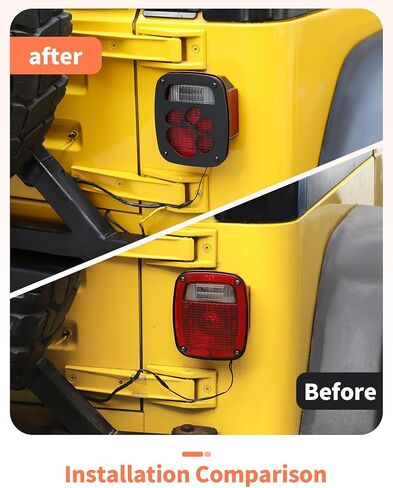 لأغطية TJ Tail Light Guard المتوافقة مع Jeep Wrangler TJ 1997-2006 ، يغطي حارس الضوء الخلفي الخارجي النمط الخارجي حماة حماة in Kuwait