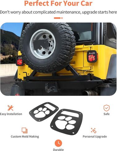 لأغطية TJ Tail Light Guard المتوافقة مع Jeep Wrangler TJ 1997-2006 ، يغطي حارس الضوء الخلفي الخارجي النمط الخارجي حماة حماة in Kuwait