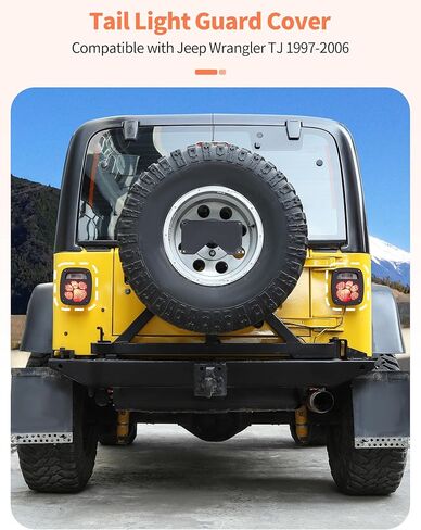 لأغطية TJ Tail Light Guard المتوافقة مع Jeep Wrangler TJ 1997-2006 ، يغطي حارس الضوء الخلفي الخارجي النمط الخارجي حماة حماة in Kuwait