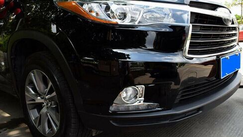 Car Accessories Fit for Toyota Highlander 2015 2016 ABS Chrome Front Fog Light Lamp Cover Trim 2PCS（Not Fit 2017 Model） in Saudi Arabia