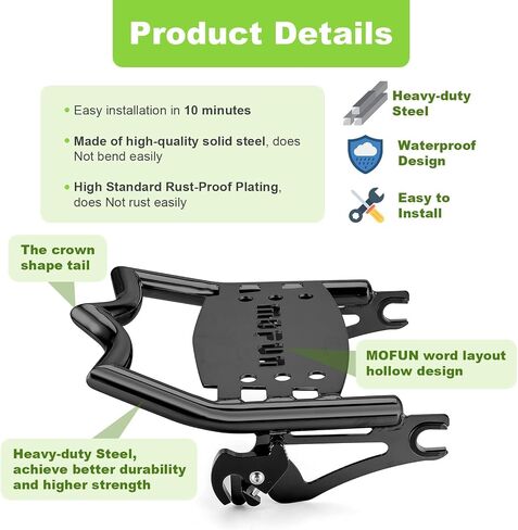 Mofun Luggage Rack Rack Grab Wandles Bracket متوافق مع Harley Touring Street Road Electra Glide Road King 2009-2024 Chrome in Saudi Arabia