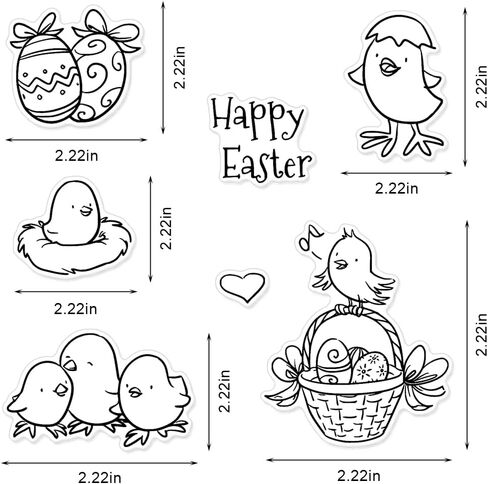 Happy Easter Eggs Bows Background Clear Stamps for Card Making and Paper Craft, Flower Background Clear Rubber Stamps for Easter Card Making Decoration and DIY Scrapbooking in Kuwait