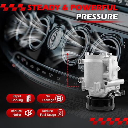 AC Compressor Fit for for 2003-2004 Expedition 4.6L, 2003-2006 Expedition 5.4L, 2003-2006 Navigator 5.4L, Air Condition Compressor with Clutch Replace for 5W1Z19V703AA, 6511483, YCC168 in Saudi Arabia