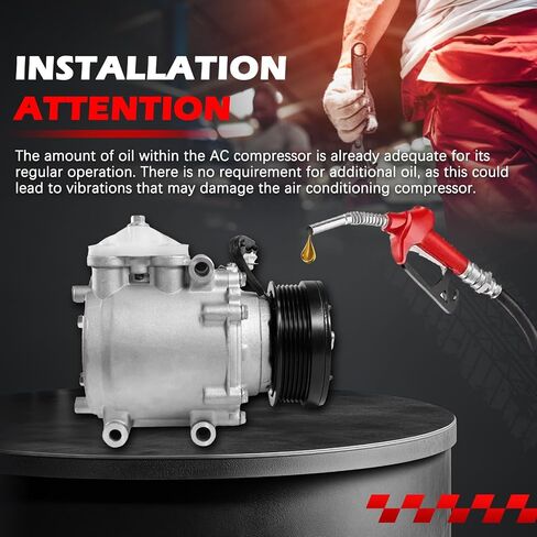 AC Compressor Fit for for 2003-2004 Expedition 4.6L, 2003-2006 Expedition 5.4L, 2003-2006 Navigator 5.4L, Air Condition Compressor with Clutch Replace for 5W1Z19V703AA, 6511483, YCC168 in Saudi Arabia
