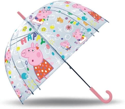 Kids Euroswan - Transparent Bell Umbrella 19'' Peppa Manual, Multicolor (PP17100) in Saudi Arabia