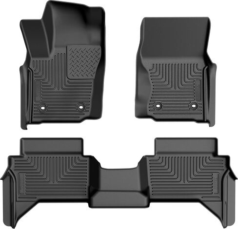 Husky Liners Weatherbeater Floor Mats | Fits 2024-2025 Toyota Tacoma, Crew Cab & Double Cab | Front & 2nd Row, 3-pc Black - 94271 in Kuwait