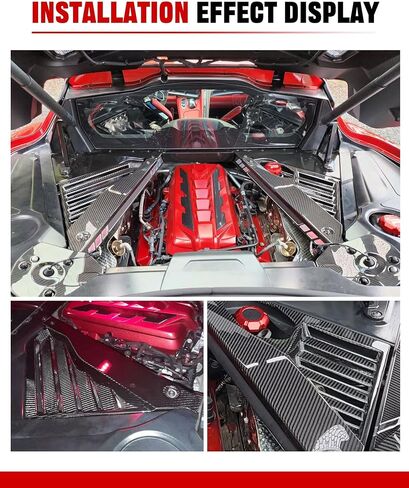 غطاء محرك ألياف الكربون الحقيقية غطاء المحرك الخلفي أغطية المحرك الخلفي مناسبة لـ 20+ Corvette C8 Engine Case Guards Protector Shield Shield in Saudi Arabia