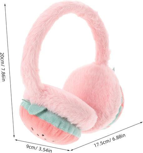 LIFKOME Soft Winter Ear Warmer for Girls Cute Strawberry Style Earmuffs for Boys and Girls Ear Protection Cover for Cold Weather Cozy and Fun Winter Accessory in Saudi Arabia