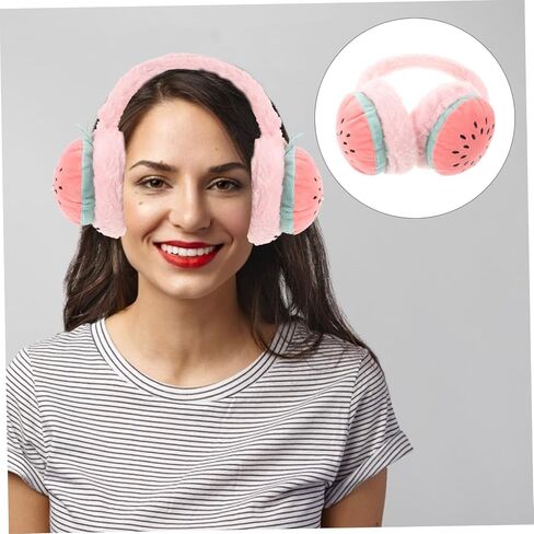 LIFKOME Soft Winter Ear Warmer for Girls Cute Strawberry Style Earmuffs for Boys and Girls Ear Protection Cover for Cold Weather Cozy and Fun Winter Accessory in Saudi Arabia