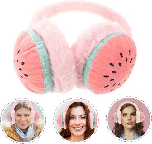 LIFKOME Soft Winter Ear Warmer for Girls Cute Strawberry Style Earmuffs for Boys and Girls Ear Protection Cover for Cold Weather Cozy and Fun Winter Accessory in Saudi Arabia