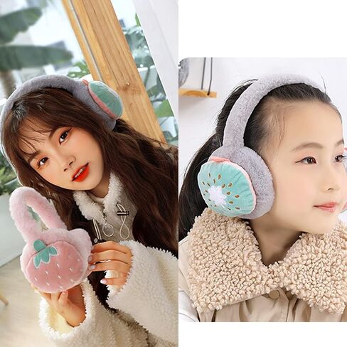 Ear Warmers For Kids Strawberry Ear Muffs Girl Plush Warm Soft Winter Warm Earmuff Ear Muffs in Saudi Arabia
