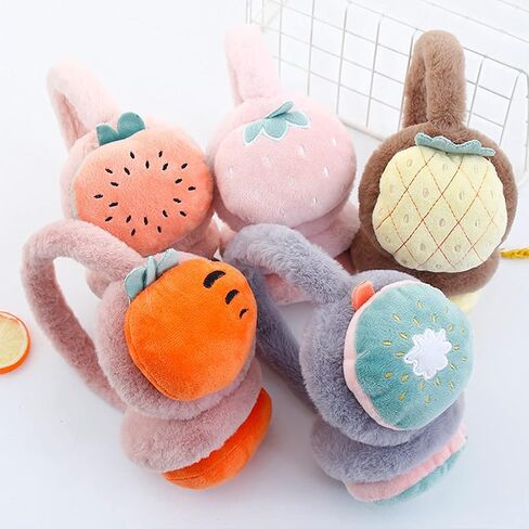 Ear Warmers For Kids Strawberry Ear Muffs Girl Plush Warm Soft Winter Warm Earmuff Ear Muffs in Saudi Arabia