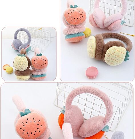 Ear Warmers For Kids Strawberry Ear Muffs Girl Plush Warm Soft Winter Warm Earmuff Ear Muffs in Saudi Arabia