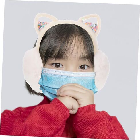 Plush Earmuff Winter Cat Ear Headband for Boys and Girls Warm Ear Fleece Lined Adorable Design for Cold Weather Foldable for Easy Storage in Saudi Arabia