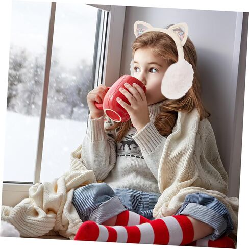 Plush Earmuff Winter Cat Ear Headband for Boys and Girls Warm Ear Fleece Lined Adorable Design for Cold Weather Foldable for Easy Storage in Saudi Arabia