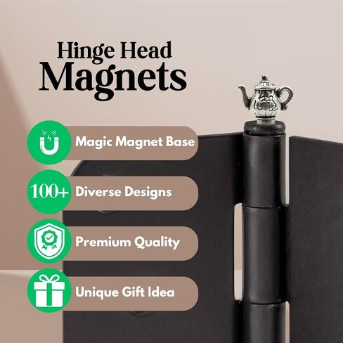 Hinge Head Tea Cup Set of 3 - Door Hinge Heads Decorative Topper Miniature - Cottagecore Magnetic Hinge Head Home Decoration - Whimsical Home Decor (Antique Bronze) in Kuwait