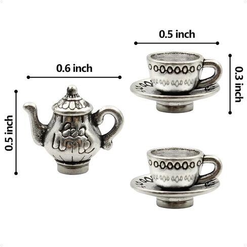 Hinge Head Tea Cup Set of 3 - Door Hinge Heads Decorative Topper Miniature - Cottagecore Magnetic Hinge Head Home Decoration - Whimsical Home Decor (Antique Bronze) in Kuwait