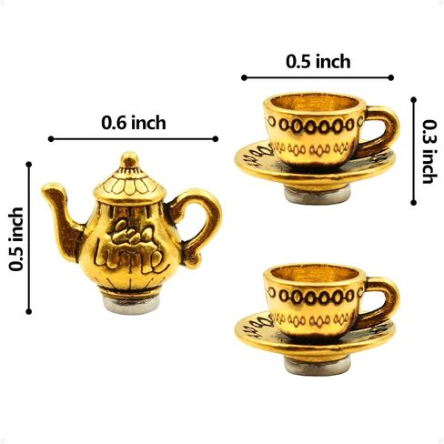 Hinge Head Tea Cup Set of 3 - Door Hinge Heads Decorative Topper Miniature - Cottagecore Magnetic Hinge Head Home Decoration - Whimsical Home Decor (Antique Bronze) in Kuwait