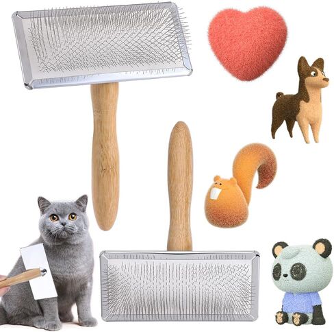 Wool Carders Needle Felting Brush, Hand Carders for Wool, Craft Wool Needle Felting Tools with Solid Wood Handle, Slicker Brush for Dogs, Spinning and Weaving, for Craft Felt Project (2Pcs) in Saudi Arabia