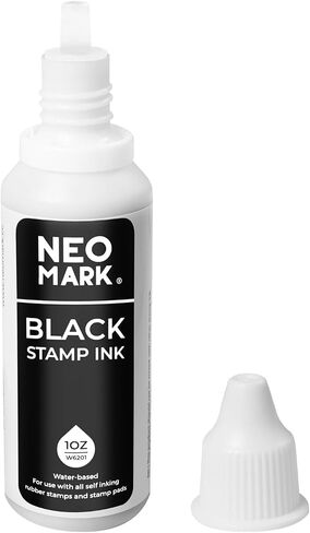 Premium Stamp Ink, Quick-Drying & AP-Certified Non-Toxic Refill Ink for Self-Inking Stamps, Date Stamps and Stamp Pads (Black, 2oz) in Kuwait