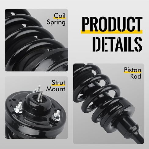 زوج Kusatec الأمامي الكامل Struts امتصاص الصدمات يناسب 2004-2008 Ford F-150 ، 2006-2008 Lincoln Mark LT ، 171361x2 Struts مع مجموعات الربيع لفائف in Saudi Arabia
