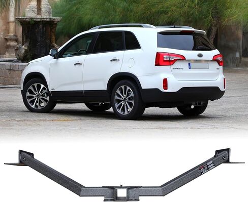 Trailer Hitch Black Steel Compatible with 2011 2012 2013 Kia Sorento and 2010 2011 2012 Select Hyundai Santa Fe w/2" Hitch Receiver in Saudi Arabia
