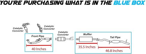 Northeastern Exhaust | Stainless Steel Flex Y-Pipe, Muffler and Tail Pipe Exhaust System Kit Compatible for Mercury Mariner 2005-2007 3.0L | Free Gaskets and Clamp Included in Saudi Arabia
