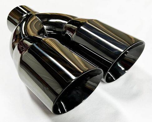 Exhaust Tip 2.50" Inlet Dual 4.00 X 12.00 Long WDDWRP40012-250-BC-SS Round Double Wall Black Chrome 304 Stainless Wesdon Exhaust Tip in Saudi Arabia