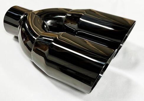 Exhaust Tip 2.50" Inlet Dual 4.00 X 12.00 Long WDDWRP40012-250-BC-SS Round Double Wall Black Chrome 304 Stainless Wesdon Exhaust Tip in Saudi Arabia