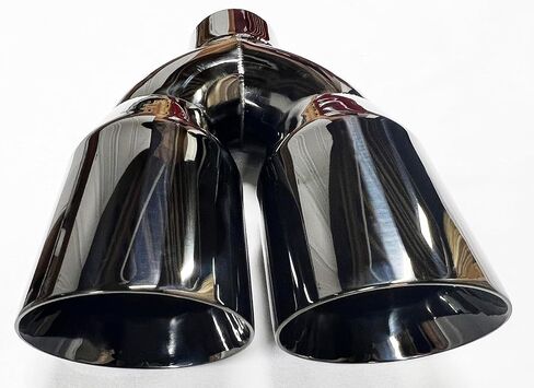 Exhaust Tip 2.50" Inlet Dual 4.00 X 12.00 Long WDDWRP40012-250-BC-SS Round Double Wall Black Chrome 304 Stainless Wesdon Exhaust Tip in Saudi Arabia