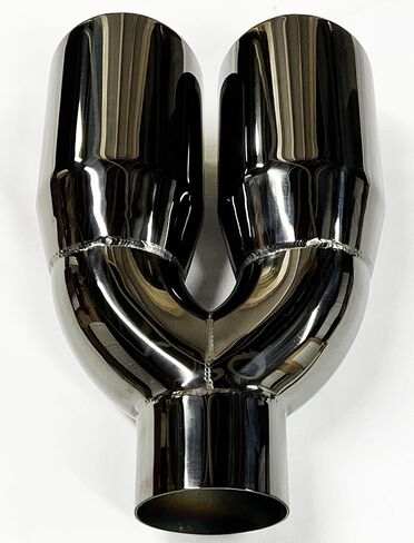 Exhaust Tip 2.50" Inlet Dual 4.00 X 12.00 Long WDDWRP40012-250-BC-SS Round Double Wall Black Chrome 304 Stainless Wesdon Exhaust Tip in Saudi Arabia
