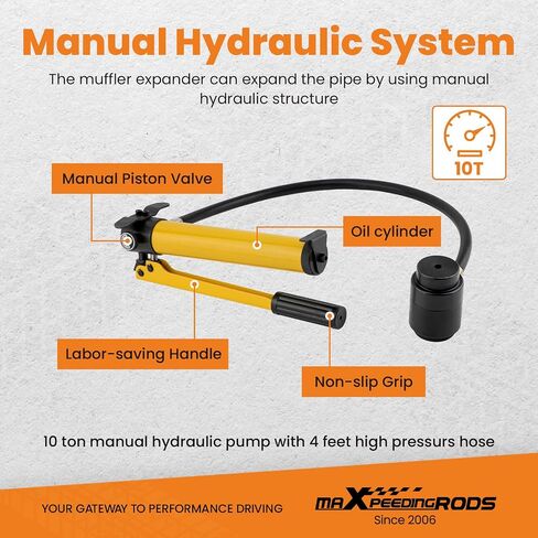 maXpeedingrods Hydraulic Exhaust Pipe Expander 1-5/8" to 4-1/4", Manual Hydraulic Pipe Stretcher Tool Kit, with 10 Ton Hydraulic Pump, Replace# 78835,17350 in Saudi Arabia